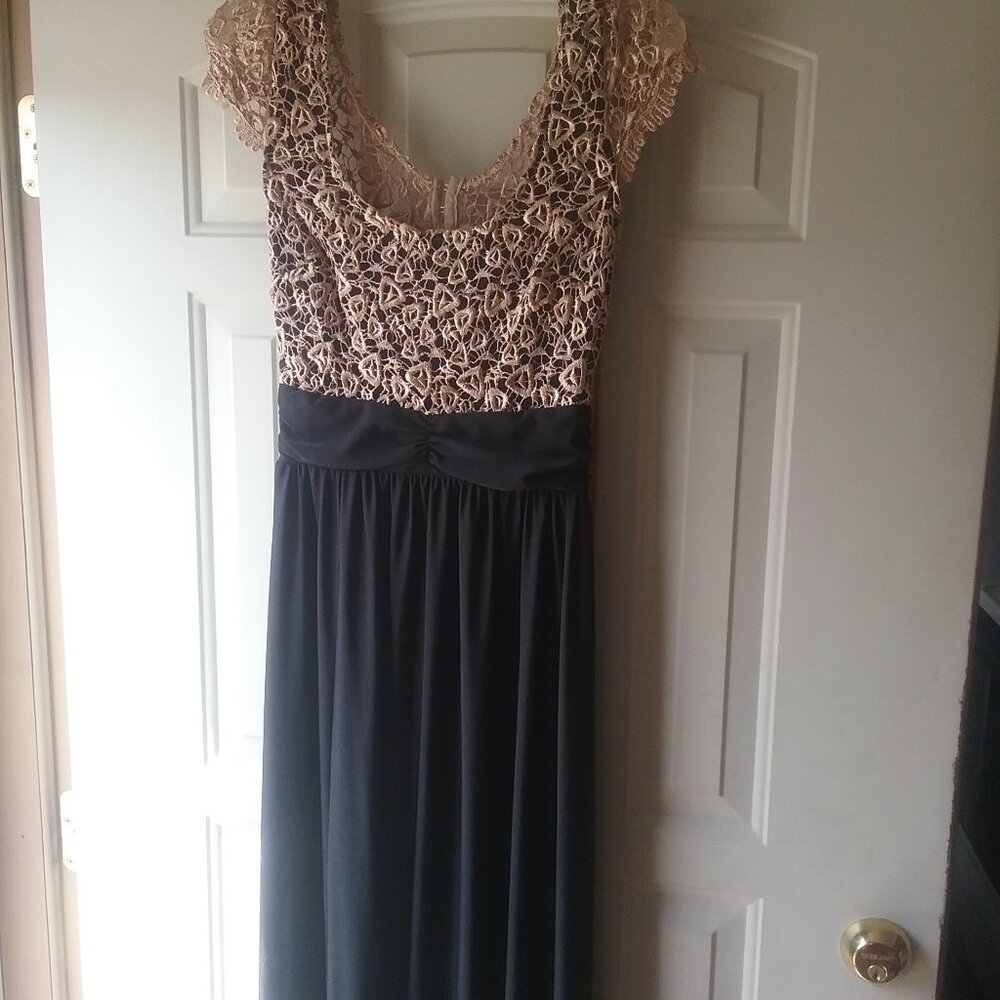 Black and tan long dress